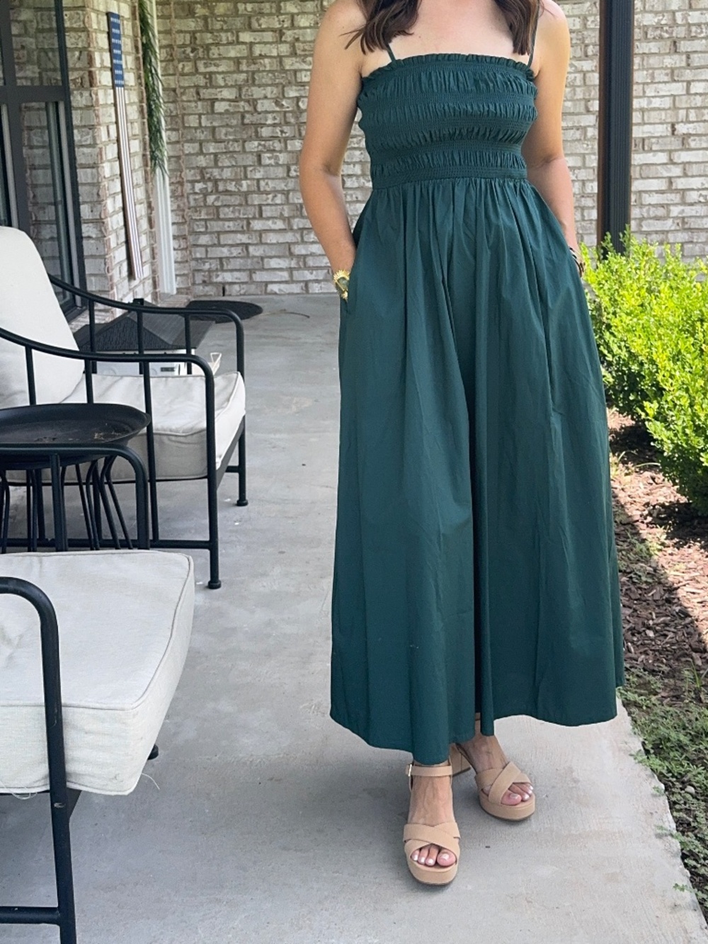 LOFT Emerald Green Maxi Dress S